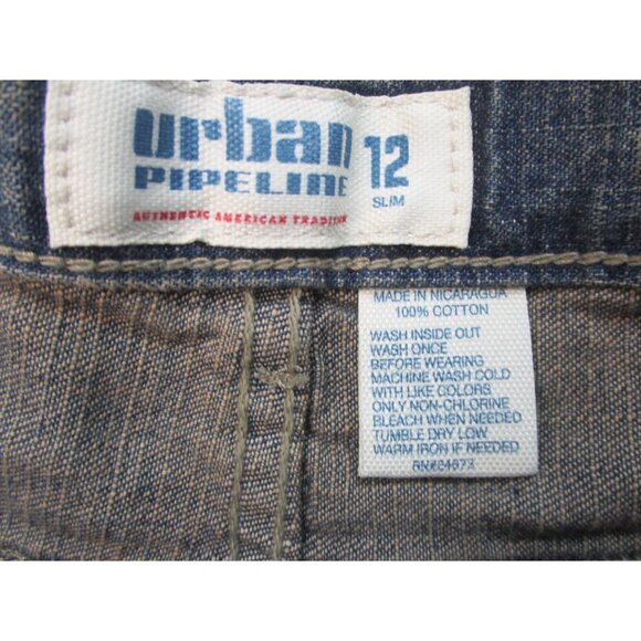 Urban Pipeline Jeans Boys 12 Relaxed Straight Leg Slim Adjustable Waist Skater - Picture 6 of 10